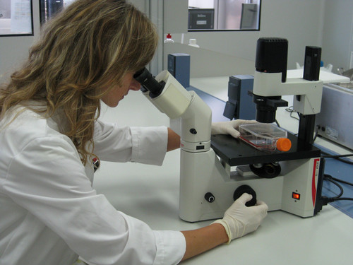 Una investigadora, en el laboratorio. Foto: AINIA.