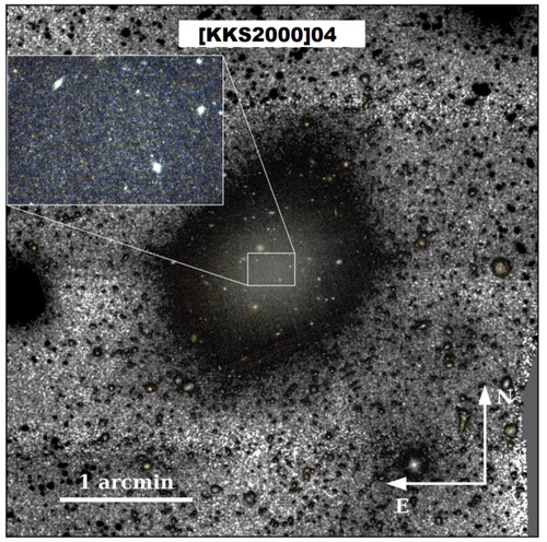 Investigadores del IAC han estudiado la galaxia [KKS2000]04 (NGC1052-DF2), también conocida como la “galaxia sin materia oscura”.