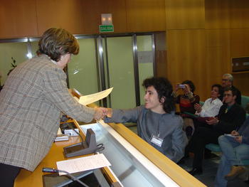 La representante navarra recoge el diploma en la categoría de 'Requisitos técnicos'