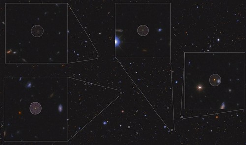 Cúmulo de galaxias. Crédito: NASA/ESA/GOODS-N+3DHST+CANDELS Team/Daniel López/IAC.
