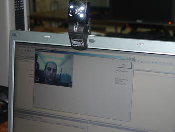 Programa en el momento en el que capta los movimientos gracias a la webcam.
