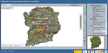 Visualizador de mapas de la Infraestructura de Datos Espaciales de la Zona Arqueológica de Las Médulas (Idezam).