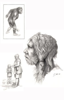 Visión antigua y visión actual de los neandertales (FOTO: Cenieh).