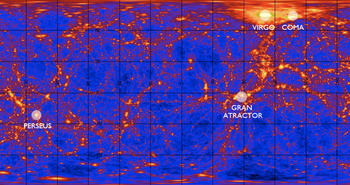Simulación de los mapas de distribución de la materia oscura, según el CSIC.