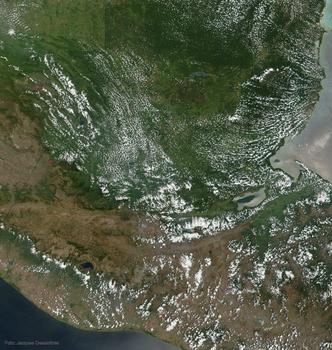 Imagen por satélite de Guatemala.