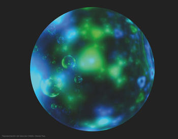 Representación del desorden de la corteza interna de una estrella de neutrones. Imagen: CSIC. 